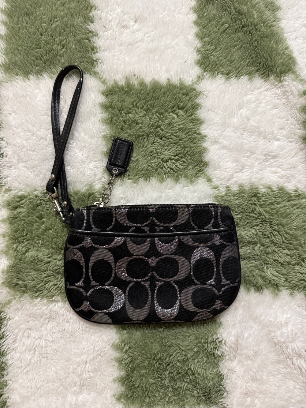 Coach Black & Gray Signature Wristlet